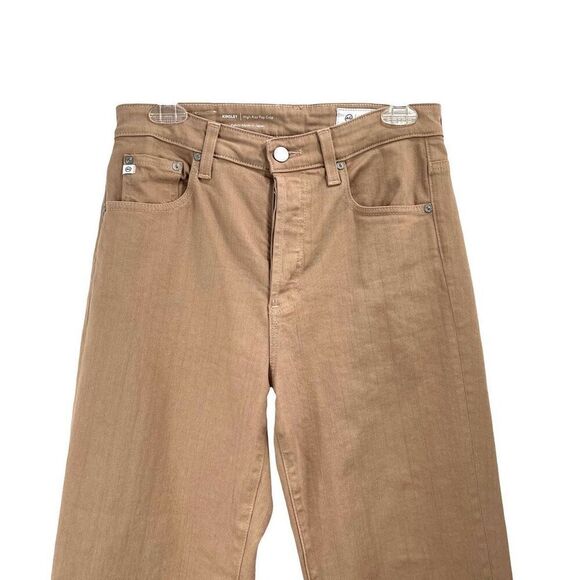 AG Adriano Goldschmied Kinsley high rise pop crop jeans Size 28 tan almond bisco - Picture 5 of 12